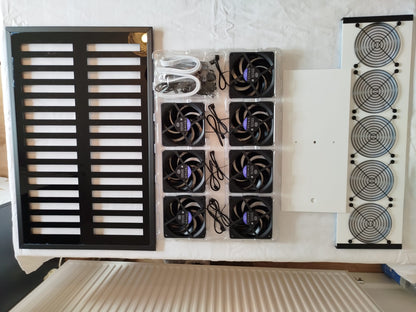 Luggable Standard Acrylic DIY kit — black and white frames with 5-fan panel