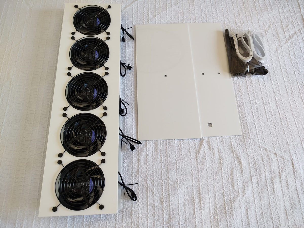 Luggable pre-assembled fan panel with wiring and mounting hardware